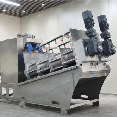 Máy khử nước bùn xoắn ốc 12m3 / H Thép không gỉ Than đá khử nước bùn