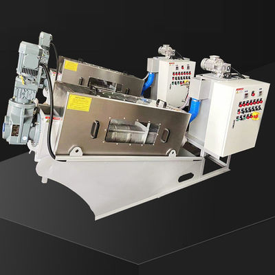 Hệ thống khử nước bùn xoắn ốc bằng thép không gỉ hoàn toàn tự động 2.23kw 380Volt
