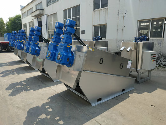 Thiết bị khử nước bùn trục vít xếp chồng lên nhau Hai động cơ 200mm